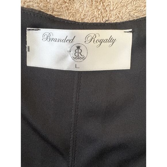 Branded Royalty Black Puff Sleeve Dress Size Large NWOT - Picture 2 of 4